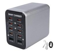EIMSOAH Cargador Rápido GAN de 200W, Estación de Carga USB C de 10 Puertos, Concentrador de Carga de Escritorio PD QC para Ordenador Portátil y Múltiples Dispositivos (Estándar de la UE)