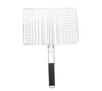 EIMSOAH Cesta Plegable para Asar Barbacoa, Rejilla de Cocina Resistente para Pescado Entero y Hamburguesas, de Madera Resistente Al Calor, para Picnic y Chupar Rueda (A)
