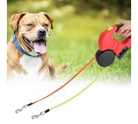 EIMSOAH Correas Retráctiles para Perros, Cuerda de Tracción LED de Doble Cabeza para Caminar Nocturno, 118 Pulgadas de Largo para Gatos, Perros, Rojo (Rojo)