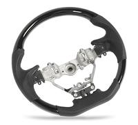 EIMSOAH EIMSOAH Volante Hydro Dip de Fondo Plano de Cuero Cosido a Mano para Conductores RX AL20 ES XV60 GS L10 GX LX 2016-2022 (Grano de madera) (Negro brillante)