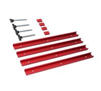 EIMSOAH Juego de Bloques Deslizantes M8 y Ranura en T de Aleación de Aluminio Robusta, Pista en T Resistente Al Desgaste de 400 Mm para Proyectos de Carpintería, Color Rojo