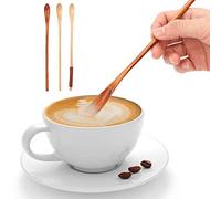 EIMSOAH Juego de Cucharas de Madera Elegantes, Práctico Largo para Agitar café, té con Leche, Kit de Cuchara Mezcladora de 3 Uds, Herramienta de Cocina para el Hogar