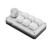 EIMSOAH Mini Teclado Mecánico Macro para Juegos, 6 Teclas, Almohadilla USB RGB con una Mano, Interruptor Rojo a Prueba de Polvo para Jugadores y Trabajadores de Oficina ABS 100x57mm