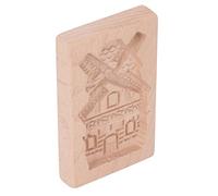 EIMSOAH Molde para Galletas, Molde para Sellos en Relieve de Madera para Hornear, Herramienta de Bricolaje Reutilizable de Madera de Haya para Galletas, Pasteles, 3,4-4,1 Oz (Molino)