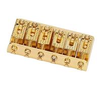 EIMSOAH Puente de Guitarra Eléctrica 6 Cuerdas Puente Fijo de Carga Superior de 65 Mm para un Rendimiento Estable para Músicos Hierro Cobre (Oro)