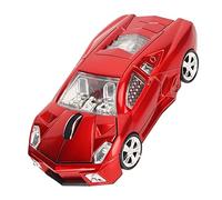 EIMSOAH Ratón Inalámbrico, Red Sports Car Style 1600dpi 2.4GHz Receptor USB, con Faros LED y Modo de Suspensión Automática, para Computadora Portátil de Escritorio