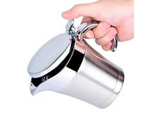 EIMSOAH Salsera de Acero Inoxidable 304, Jarra Térmica con Aislamiento de Doble Pared para Servir Salsa con Tapa, para Salsa, Natillas, Ketchup, Mostaza, Crema y Leche (Tamaño pequeño 450ml)