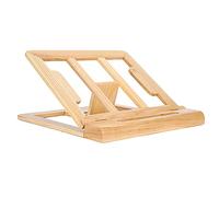 EIMSOAH Soporte para Computadora Soporte de Escritorio Multifuncional Plegable para Estudio de Oficina para Tabletas Portátiles de Madera de Fresno de 14" (Color madera claro)