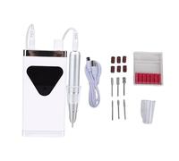 EIMSOAH Taladro de Uñas Eléctrico de 45000 RPM, Lima Inalámbrica Recargable Portátil con 11 Brocas, para Dar Forma, Pulir y Quitar Uñas de Gel en el Salón y el Hogar (Blanco)