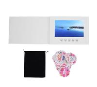 EIMSOAH Tarjeta de Felicitación de Video, Tarjeta de Felicitación Electrónica con Pantalla LCD 720p HD Video e Imagen, Folleto de Electrónico con 128 M de Memoria y Pegatinas (7 pulgadas)