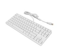 EIMSOAH Teclado Mecánico F87, Interruptor MarróN Compacto, Teclado para Juegos por Cable de 87 Teclas con Luz Blanca de Rollover de Tecla N para Trabajadores de Oficina en el Hogar (Blanco)