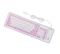 EIMSOAH Teclado Plegable de Silicona Resistente Al Agua, Diseño Silencioso de 103 Teclas para PC Portátil, Plug and Play, Adecuado para Amigos y Familiares, Color Morado (Púrpura)