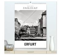 Ein Blick auf Erfurt (hochwertiger Premium Wandkalender 2026 DIN A2 hoch), Kunstdruck in Hochglanz: Ein ungewohnter Blick in harten Schwarz-Weiß-Bildern auf Erfurt