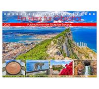 Ein Herz für Gibraltar (Tischkalender 2026 DIN A5 quer), CALVENDO Monatskalender: Beeindruckende Impressionen von Gibraltar - den Felsen zwischen zwei Kontinenten