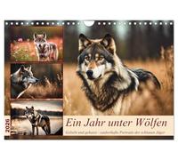 Ein Jahr unter Wölfen (Wandkalender 2026 DIN A4 quer), CALVENDO Monatskalender: Geliebt und gehasst - zauberhafte Portraits der schlauen Jäger