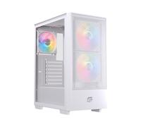 EINAREX Pulse P100 White RGB Caja de PC Gaming ATX Mid-Tower, Frontal Mesh, Cristal Templado, 3 Ventiladores RGB Incluidos, Soporte GPU 330mm y Refrigeración Líquida 360mm (RGB Blanco)