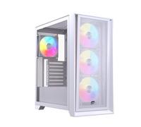 Einarex Pulse P600 RGB Caja de PC para Gaming, Soporte para 6 Ventiladores de 120mm, Refrigeración Líquida hasta 360mm, Panel Lateral de Vidrio, Blanco