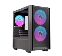 EINAREX Pulse PM150 Black RGB Caja PC Gaming Micro ATX Mini Tower, Mesh, 3 Ventiladores PWM RGB, Cristal Templado, USB-C, GPU hasta 330 mm, Refrigeración Líquida 240 mm, Negro