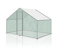 EINFEBEN Gallinero XL con cerradura, recinto exterior de acero galvanizado, para animales pequeños, para exteriores, 3 x 2 x 2 m, para jaula de pollos, animales pequeños, jaula para pájaros