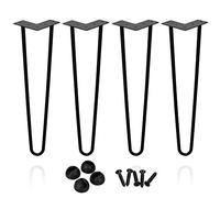 Einfeben Juego de 4 horquillas para patas de mesa, 2 barras de 35 cm, patas de mesa, patas de mesa de metal negro, estructura de mesa, accesorios de mesa, accesorios de mesa de 15 cm a 72 cm, para