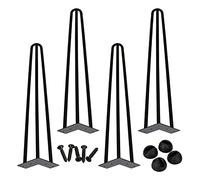 Einfeben Juego de 4 Patas de Horquilla, para el Pelo Patas de 3 Varilla, con Protector de Suelo y Tornillos Disponibles, para Mesa de café, Escritorio, armarios, Mesa de Comedor, Altura 40cm