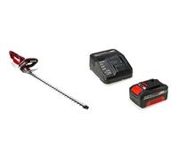 Einhell 3410502 Cortasetos (18 V, largo de corte 55 cm, sin batería) rojo + 4512042 Kit con Cargador y batería de repuest, tiempo de carga: 60 Minutos