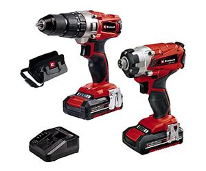 Einhell 4257214 poder X-Change 2.0 Ah 18 V Combi Taladro Y Atornillador De Impacto - Pack de 2 - rojo