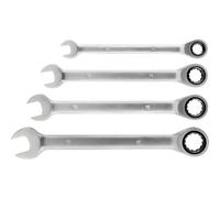Einhell 49460490 - Juego de llaves combinadas con carraca, 4 piezas, 10, 13, 15, 17 mm