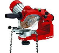 Einhell Afilador de cadenas de motosierra eléctrica con cable, Ralentí 3000 RPM, 230 W, 230 V, 50 Hz, limitador de profundidad, tensor de cadena, iluminación, Color Rojo
