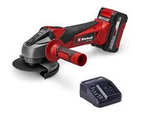 Einhell Amoladora angular con batería TC-AG 18/115 Li (1x4,0 Ah) | 18 V | Ø 115 mm | corte 28 mm | Arranque suave | Empuñadura adicional | Sin disco de corte | Batería de 4,0 Ah + cargador