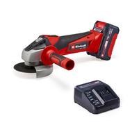 Einhell Amoladora angular con batería TC-AG 18/115 Li Power X-Change (18 V, 115 mm de diámetro de disco, 28 mm de profundidad de corte, arranque suave, incl. 1 batería de 4,0 Ah y cargador)