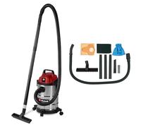 Einhell aspirador en seco y húmedo TC-VC 2045 S (900 W, 180 mbar de potencia de aspiración, recipiente de acero inoxidable de 20 l, ruedas, soporte de accesorios, incl. div. filtros y boquillas)