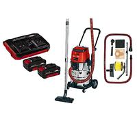 Einhell Aspirador inalámbrico, Iones de Litio, 36 V, Eco/Boost, depósito de 30 L, Manguera incluida + Einhell Starter Kit 2 x 4 Ah Battery + Twincharger 18V