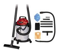 Einhell Aspiradora eléctrica con cable, 220 240 V, 50 Hz, 1250 W, 15 Litros, potencia de succión de 180 mbar, 79 dB, velocidad de 37700 CV, Color Rojo, Aspiradora en seco y mojado