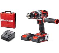 Einhell Atornillador inalámbrico TE-CD 18 Li-i Brushless Power X-Change (con función de impacto, Li-Ion, 18 V, 2 velocidades, 60 Nm, luz LED, maletín, incl. 2 baterías de 2,0 Ah y cargador)