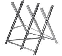 Einhell Banco para motosierras, largo 80 cm, para troncos con un diámetro hasta 40 cm, peso máximo 150 kg, plegable, Alturas diferentes, Grueso de la chapa de 1.5 mm, Color Gris