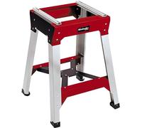 Einhell Banco universal E-Stand (apto para las tronzadoras e ingletadoras Einhell Classic y Expert, así como para muchos otros modelos del mercado, Rojo), ancho 34-45 cm, color rojo y gris