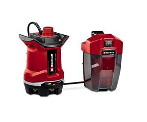Einhell Bomba de aguas sucias con batería GE-DP 18/25 Li-Solo | PXC | 18 V | 0,5 bar | Caudal de 7.500 l/h | Altura de impulsión de 5 m | 2 modos de potencia | Sin batería