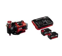 Einhell Bomba de jardín automática con batería AQUINNA 36/38 F LED AUTOMATIC Power X-Change 36 V, máx. 3800 l/h, altura de impulsión máx. 37 m + Einhell Starter Kit 2 x 4 Ah Battery + Twincharger 18V