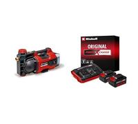 Einhell Bomba de jardín con batería AQUINNA 36/34 Power X-Change 36 V, caudal máx. 3400 l/h, máx. 37 m de altura de impulsión + Einhell Original Starter Kit 2 x 4 Ah Battery and Twincharger 18 V