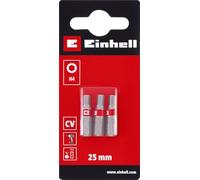Einhell - Brocas estándar de 3 piezas, 25 mm, hexagonales 4 (cromo vanadio, tornillos precisos, buen control, anillo de color rojo, vástago C 6.3)