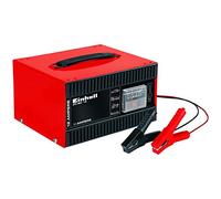 Einhell Cargador de baterías CC-BC 12 (amperímetro incorporado, carcasa de chapa de acero, protección contra sobrecarga e inversión de polaridad, incluye cable de carga con pinzas de polos)
