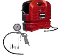Einhell Compresor TC-AC 190 OF Set (1100 W, Motor compacto y ligero, máx. 8 bar, Incluye pistola de soplado, inflador de neumáticos, manguera de 3 metros y juego de adaptadores de 3 piezas)