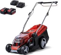 Einhell Cortacésped a batería GE-CM 36/36 Li Kit Power X-Change (36V, 36cm ancho de corte, hasta 400 m², Brushless, 40L bolsa recolectora, 25-75 mm altura de corte, con 2x4,0 Ah batería y 2x cargador)
