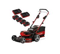Einhell Cortacésped a batería GE-CM 36/47 S HW Li Kit Power X-Change (36 V, 47 cm ancho de corte, 700 m², autopropulsado, Brushless, función de mulching, con 4x 4,0 Ah baterías, 2x Twincharger)