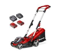 Einhell Cortacésped inalámbrico RASARRO 36/34 Kit Power X-Change (36 V, 34 cm de Ancho de Corte, hasta 300 m², Cesta de 30 L, Altura de Corte de 25-65 mm, Incluye 2 baterías de 3,0 Ah + 2 Cargadores)