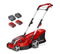 Einhell Cortacésped inalámbrico RASARRO 36/36 Kit Power X-Change (36 V, 36 cm de Ancho de Corte, hasta 400 m², Cesta de 45 L, Altura de Corte de 25-75 mm, Incluye 2 baterías de 3,0 Ah Plus + 2