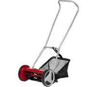 Einhell Cortacésped manual GC-HM 300 – 5 cuchillas, 4 alturas 13–37 mm, colector 16 L, negro y rojo