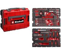 Einhell E-CASE original de 80 piezas: Juego de herramientas de en maletín de plástico apilable, ideal para hogar y taller