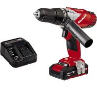 Einhell Expert TE-CD 18-2 Li-I Kit - Taladro percutor sin cable (batería de litio, 1.5 Ah, incluye maletín Bmc, 2 velocidades, 48 Nm, Power X-Change, luz LED, 18 V), color rojo